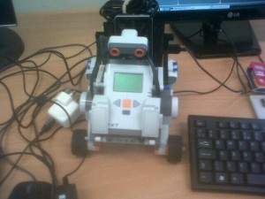 Somebody even brought along a Lego NXT Robot that is powered by a mobile phone and a Pi!