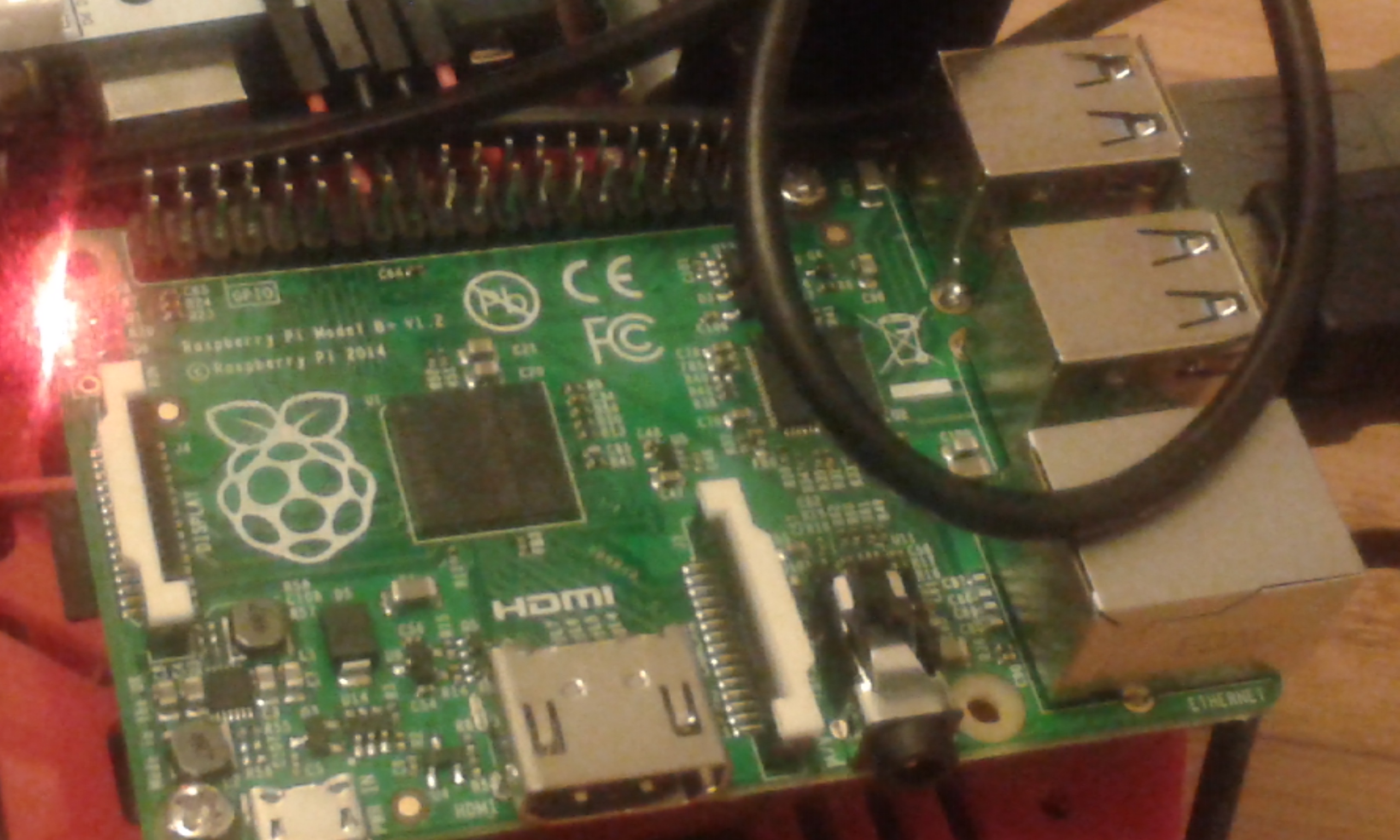 Top Down view of Marco 2's Pi B+ board.